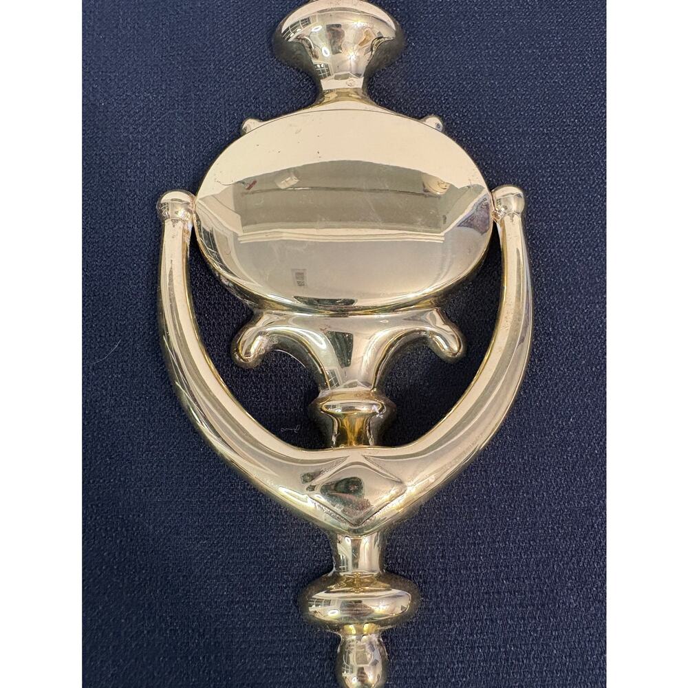 NEW Baldwin Solid Brass Door Knocker Polished Brass w/ Hardware & Original Card - Picture 3 of 5